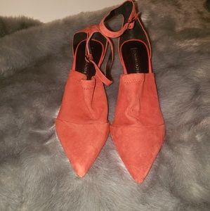 Orange Red BCBG Microsuede pump W/O Box